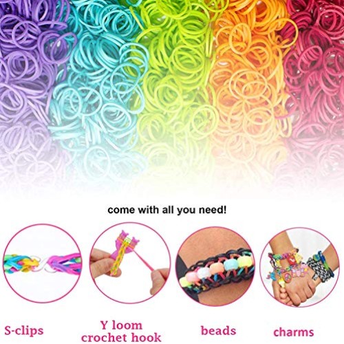 Huastyle Rainbow Rubber Bands Friendship Bracelet Loom Making Kits...