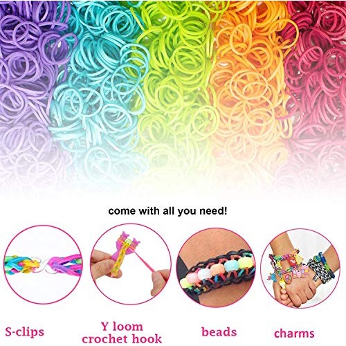 Huastyle Rainbow Rubber Bands Friendship Bracelet Loom Making Kits...
