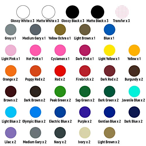 Huaxing Permanent Self Adhesive Vinyl Sheets Pack of 79, 12” X 12...
