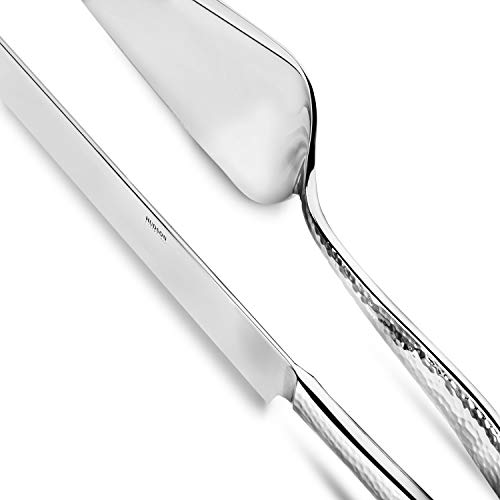 Hudson Essentials Hammered 18/10 Stainless Steel Cake Knife & Cake...