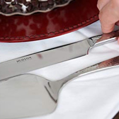 Hudson Essentials Hammered 18/10 Stainless Steel Cake Knife & Cake...