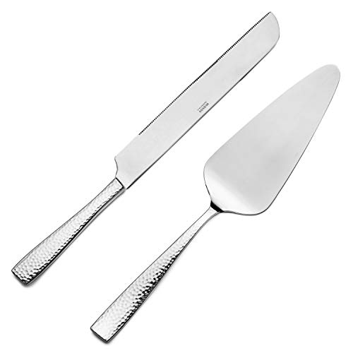 Hudson Essentials Hammered 18/10 Stainless Steel Cake Knife & Cake...