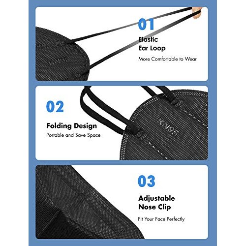 KN95 Face Mask, 30 Pack Individually Wrapped, 5-Ply Breathable & C...