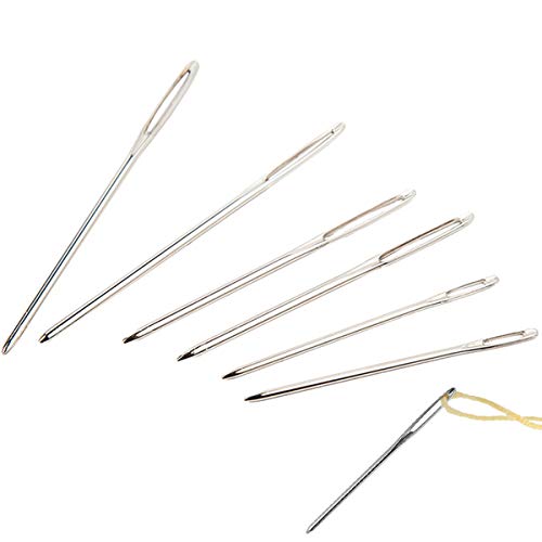 16 PCS Jumbo Bent Tip Tapestry Needles and Large-Eye Blunt Steel D...