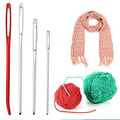 16 PCS Jumbo Bent Tip Tapestry Needles and Large-Eye Blunt Steel D...