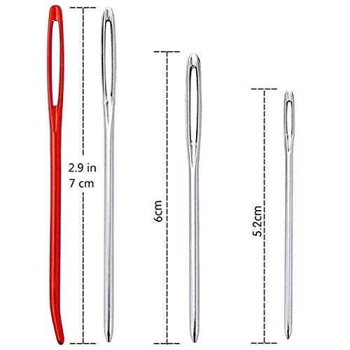 16 PCS Jumbo Bent Tip Tapestry Needles and Large-Eye Blunt Steel D...