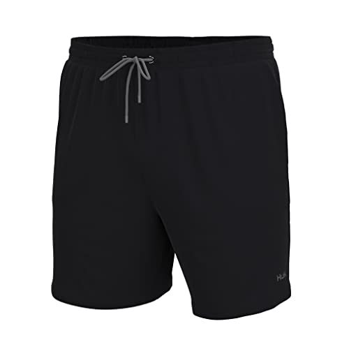 HUK Mens Standard Pursuit Volley, Quick-Dry Fishing Shorts, Black...