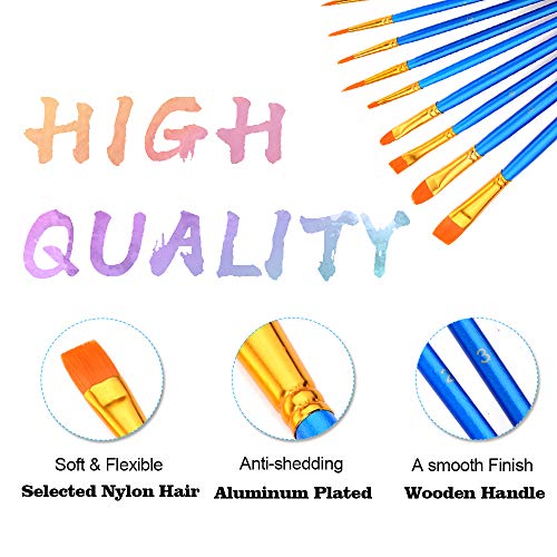 20 Pcs Paint Pallet Brushes with 6 Pcs Paint Trays for Kids and Ad...