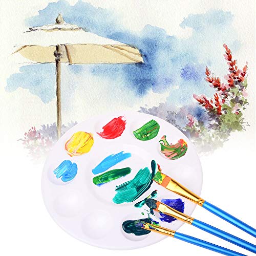 50 Pcs Paint Brushes with 12 Pcs Paint Pallet Trays for Kids and A...