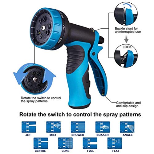 HULOSAN Expandable Garden Hose with 9 Function Nozzle, Leakproof L...