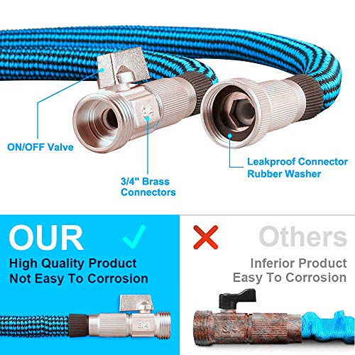 HULOSAN Expandable Garden Hose with 9 Function Nozzle, Leakproof L...