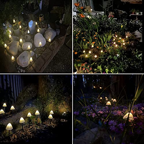 HULPPRE Set of 15pcs Warm White 8 Modes 29.5ft Mini Mushroom Solar...
