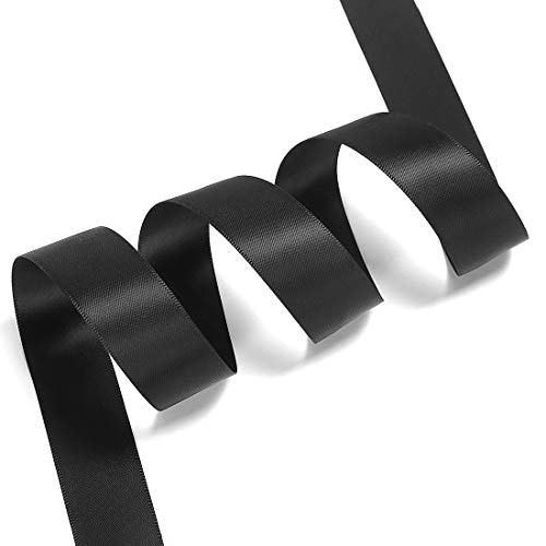 Humphreys Craft 1 Inch Black Double Faced Wide Satin Ribbon - 50 ...