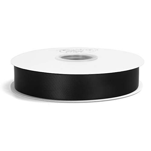 Humphreys Craft 1 Inch Black Double Faced Wide Satin Ribbon - 50 ...