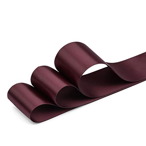 Humphreys Craft 2 Inch Burdy Double Faced Wide Satin Ribbon - ...