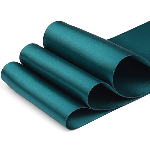 Humphreys Craft 4 Inch Teal Double Faced Satin Ribbon - 10 Yards ...