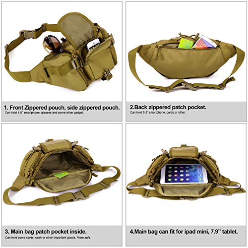 Huntvp Military Fanny Pack Tactical Waist Bag Pack WR Hip Belt Bag...