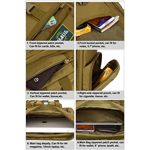 Huntvp Tactical Messenger Bag Shoulder Bag Cross Body Bag Belt Sli...