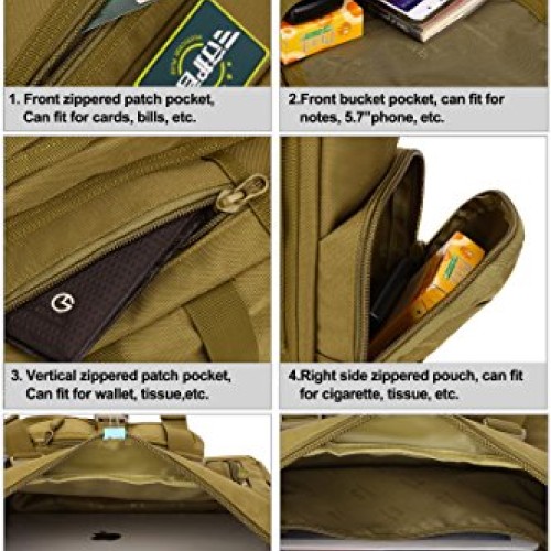 Huntvp Tactical Messenger Bag Shoulder Bag Cross Body Bag Belt Sli...