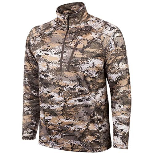 Huntworth Mens Light Weight 1/4 Zip Shirt, Disruption, Large