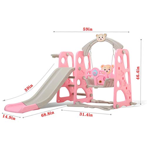 Huokan Kids Toddler Climber Swing Set,All-in-1 Climber Slide Plays...