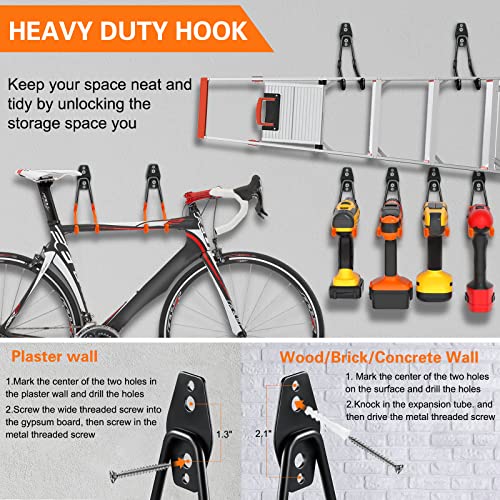 HUPBIPY 12 Pack Garage Hooks Heavy Duty,Utility Steel Garage Stora...