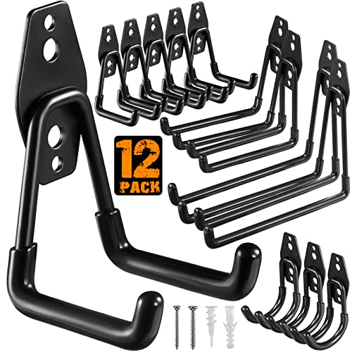 HUPBIPY 12 Pack Garage Hooks Heavy Duty,Utility Steel Garage Stora...