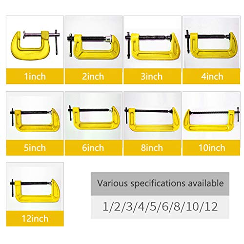 HUQUAN G-Type Woodworking Clamp, 1-12 Inch Adjustable DIY Carpentr...