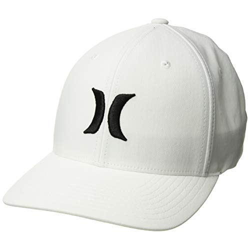 Hurley Mens Dri-Fit One & Only Flexfit Baseball Cap, White/Black,...