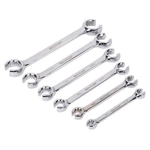 Hurricane 6 Pieces SAE Flare Nut Wrench Set 1/4 to 1, offset end...
