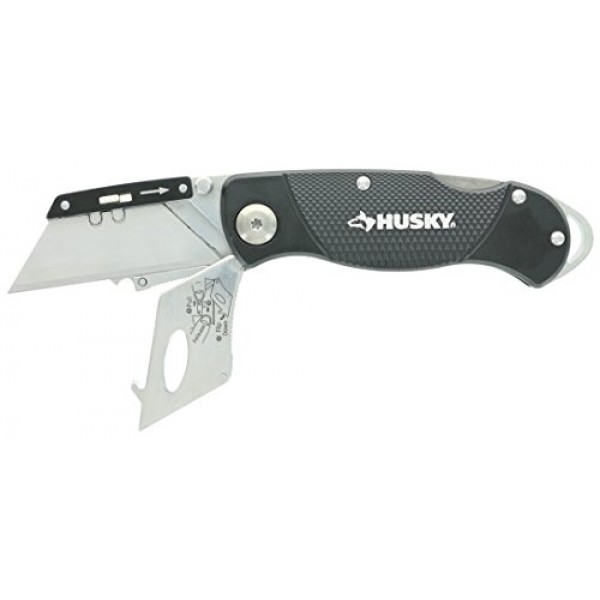 Husky Folding Sure-Grip Lock Back Utility Knives Multi Pack 3 Pie...