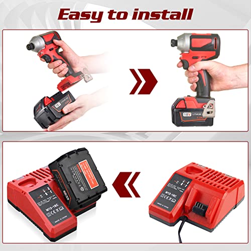 HUSUE 6.5Ah 18V Replacement Battery for Milwaukee M18 Battery, Lit...
