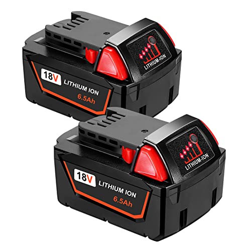 HUSUE 6.5Ah 18V Replacement Battery for Milwaukee M18 Battery, Lit...