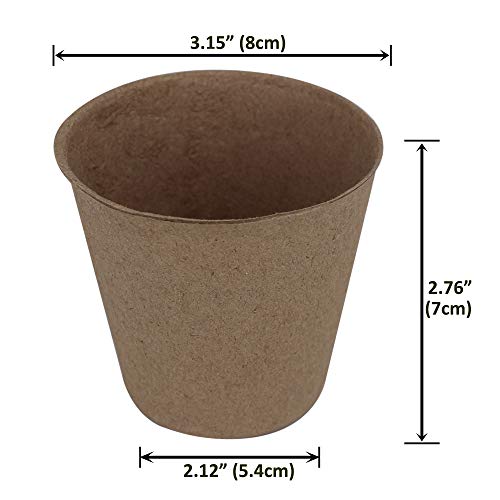 Huvai 100 Pack 3.15 Round Biodegradable Peat Pots Plant Seedling ...