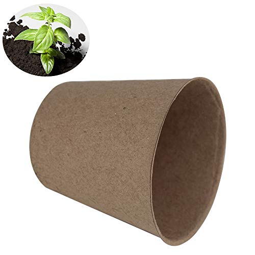 Huvai 100 Pack 3.15 Round Biodegradable Peat Pots Plant Seedling ...
