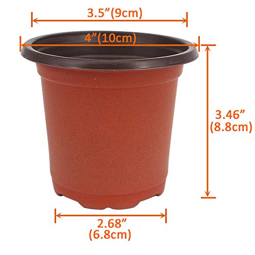 Huvai 200 Pcs 4 Inch Plastic Seedlings Plants Nursery Pots with 20...