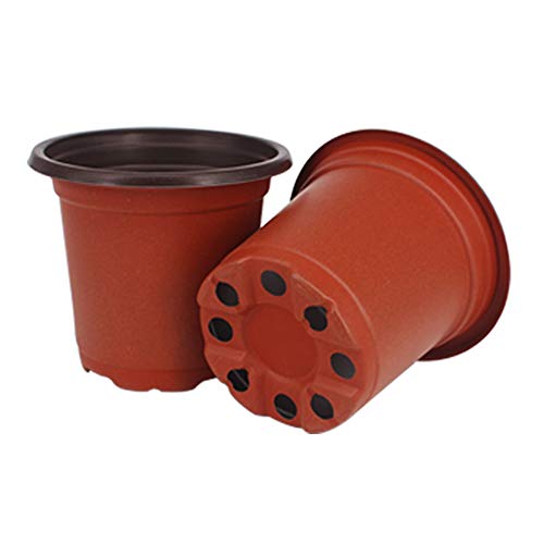 Huvai 200 Pcs 4 Inch Plastic Seedlings Plants Nursery Pots with 20...