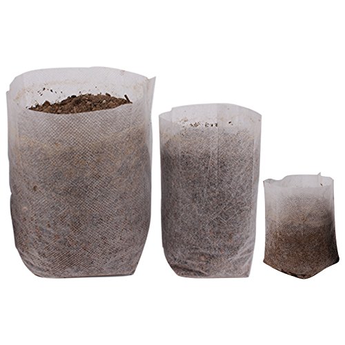 Huvai 400Pcs Degradable Non-Woven Plant Nursery Bags Plant Seeding...
