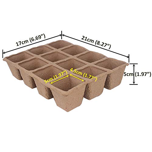 Huvai Seedling Starter Tray Set of 10 Pack with 120 Cells Biodegra...