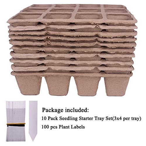Huvai Seedling Starter Tray Set of 10 Pack with 120 Cells Biodegra...