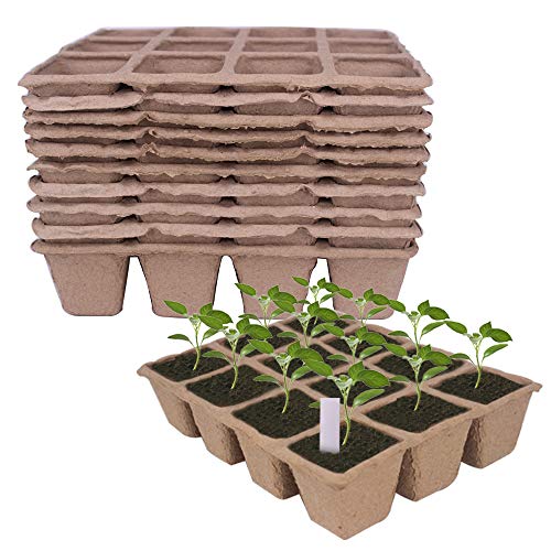 Huvai Seedling Starter Tray Set of 10 Pack with 120 Cells Biodegra...