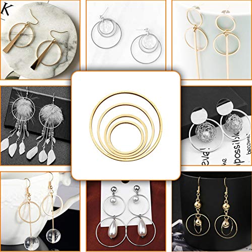 80pcs Earrings Beading Hoop Earring Circle Charms Round Beading Ho...