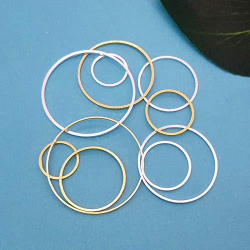 80pcs Earrings Beading Hoop Earring Circle Charms Round Beading Ho...
