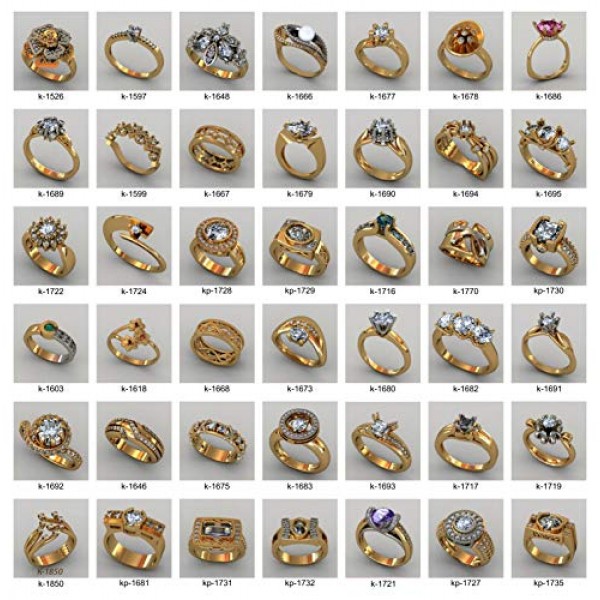 #w27_ Set of 42 Ring wax patterns for lost wax casting Jewelry/jew...