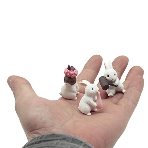 Hvogvok 12 pcs Lovely Rabbits Animal Characters Toys Figurines Pla...