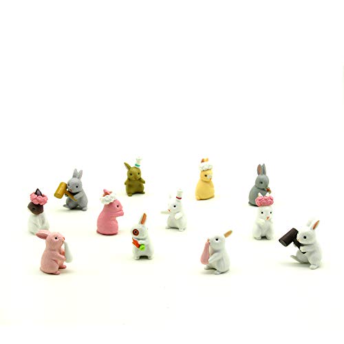 Hvogvok 12 pcs Lovely Rabbits Animal Characters Toys Figurines Pla...