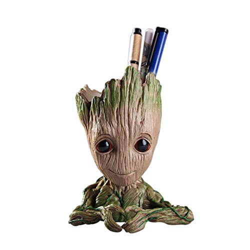 Flower Pot Baby Groot Flowerpot Cute Toy Pen Pot Holder PVC Model ...