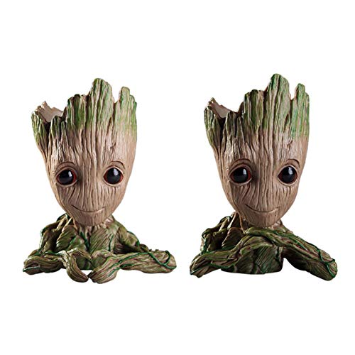 Flower Pot Baby Groot Flowerpot Cute Toy Pen Pot Holder PVC Model ...