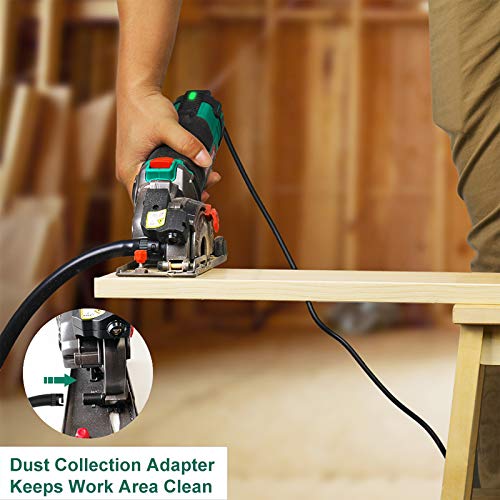 Mini Circular Saw, HYCHIKA Compact Circular Saw Tile Saw with 3 Sa...