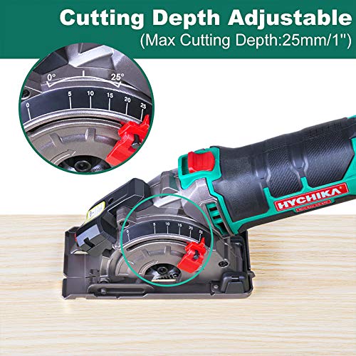 Mini Circular Saw, HYCHIKA Compact Circular Saw Tile Saw with 3 Sa...